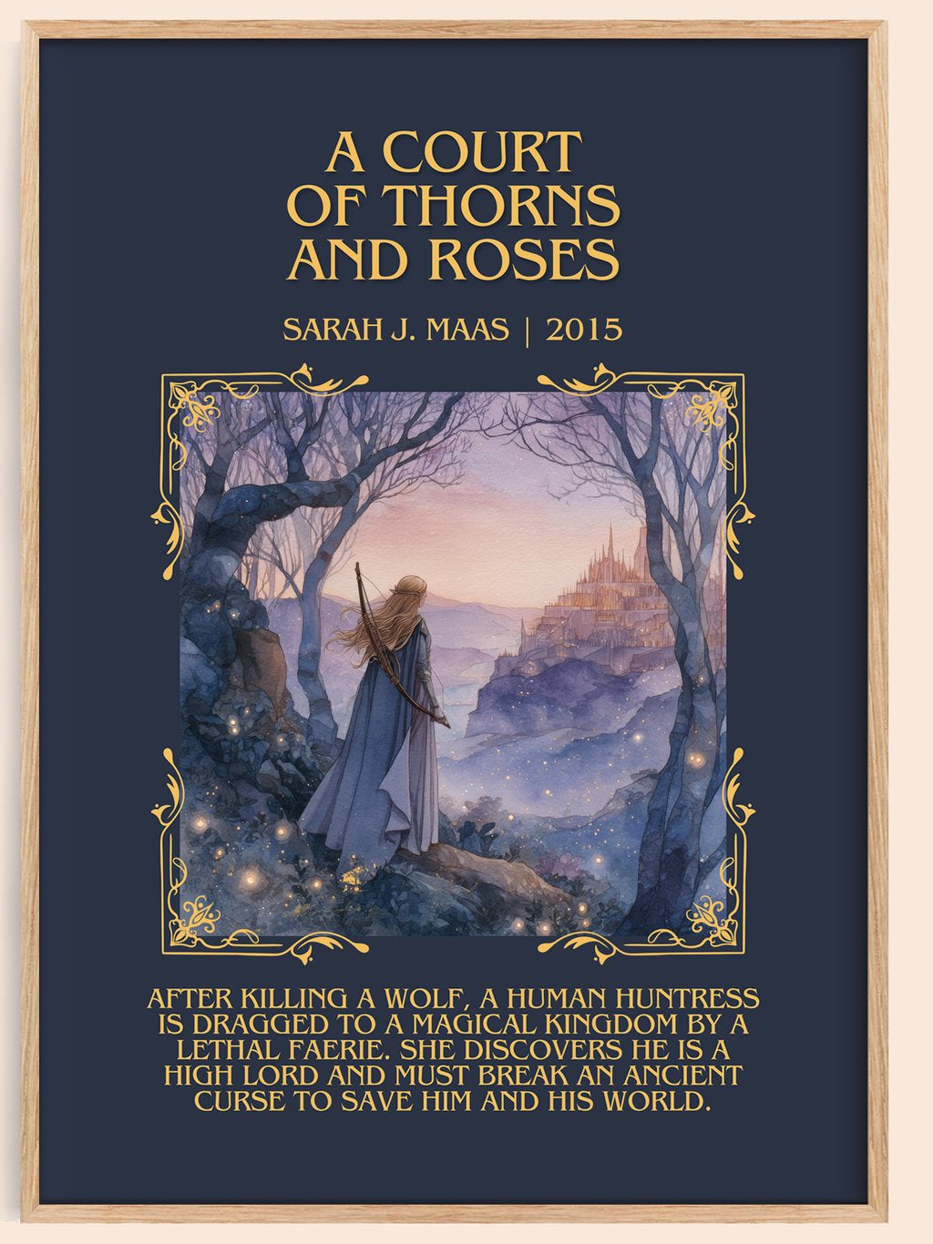 A Court Of Thorns And Roses Minimalist Book Poster by Sarah J. Maas – book poster