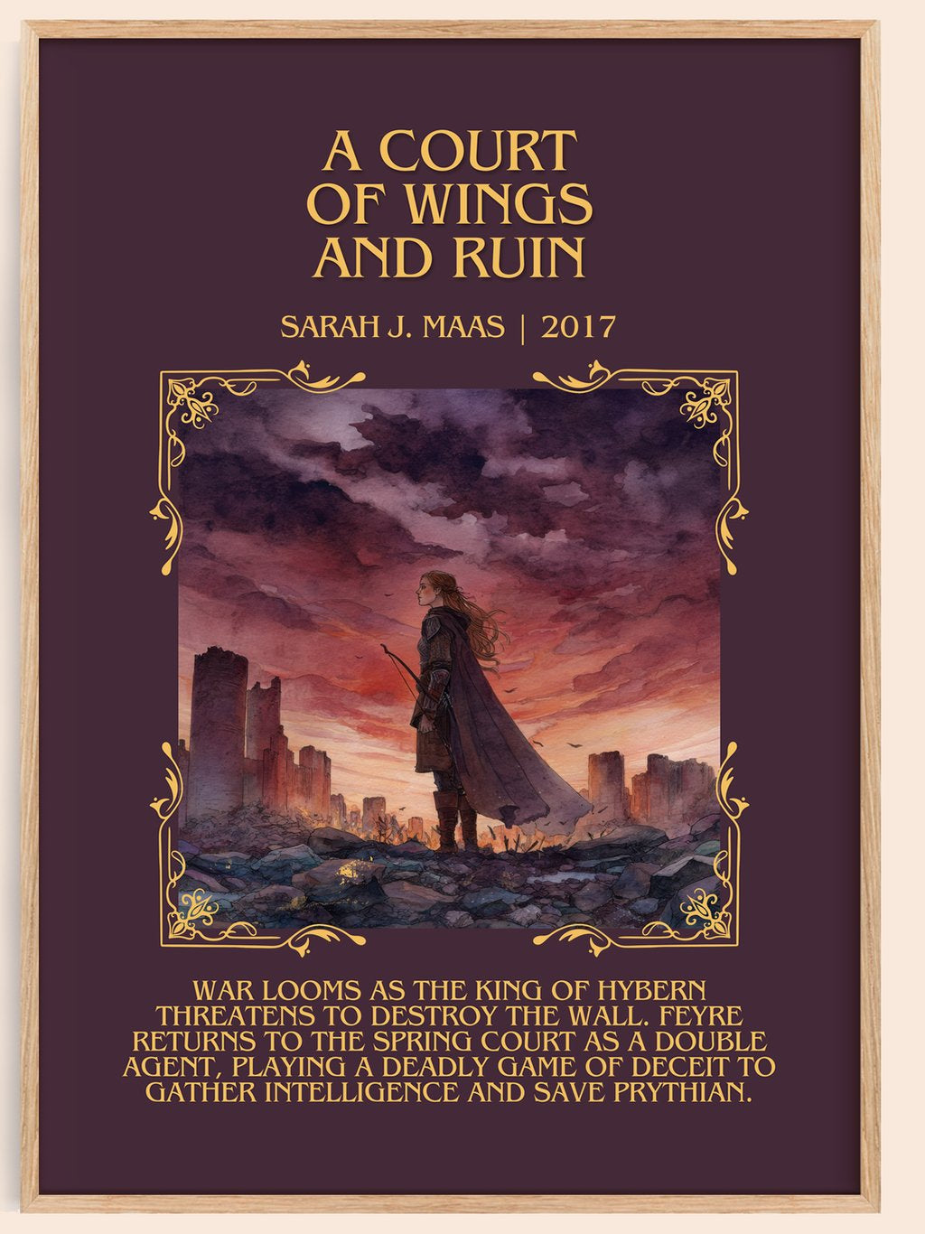 A Court Of Wings And Ruin Minimalist Book Poster by Sarah J. Maas – book poster
