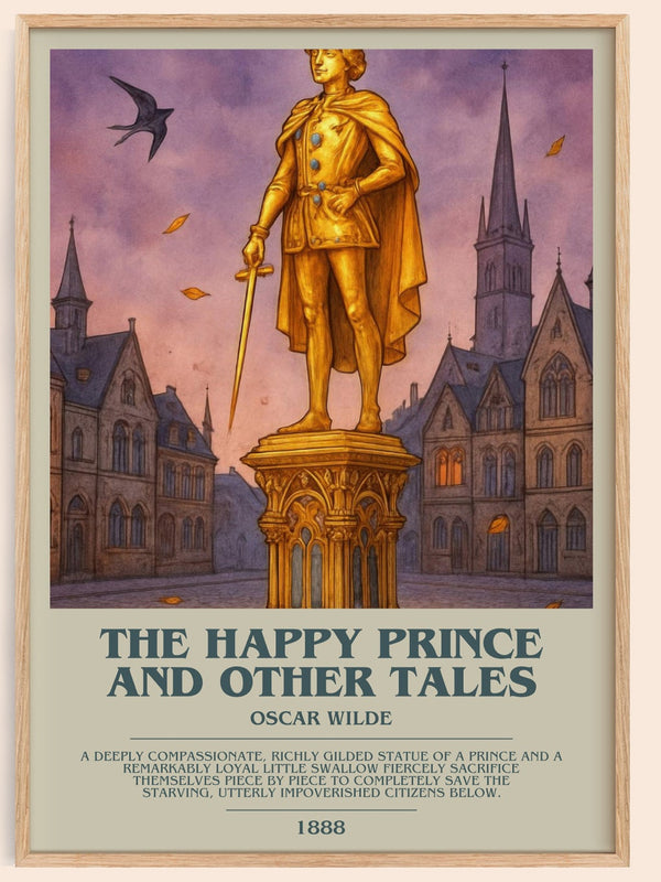 The Happy Prince And Other Tales bookish book poster by Oscar Wilde – framed literary art print