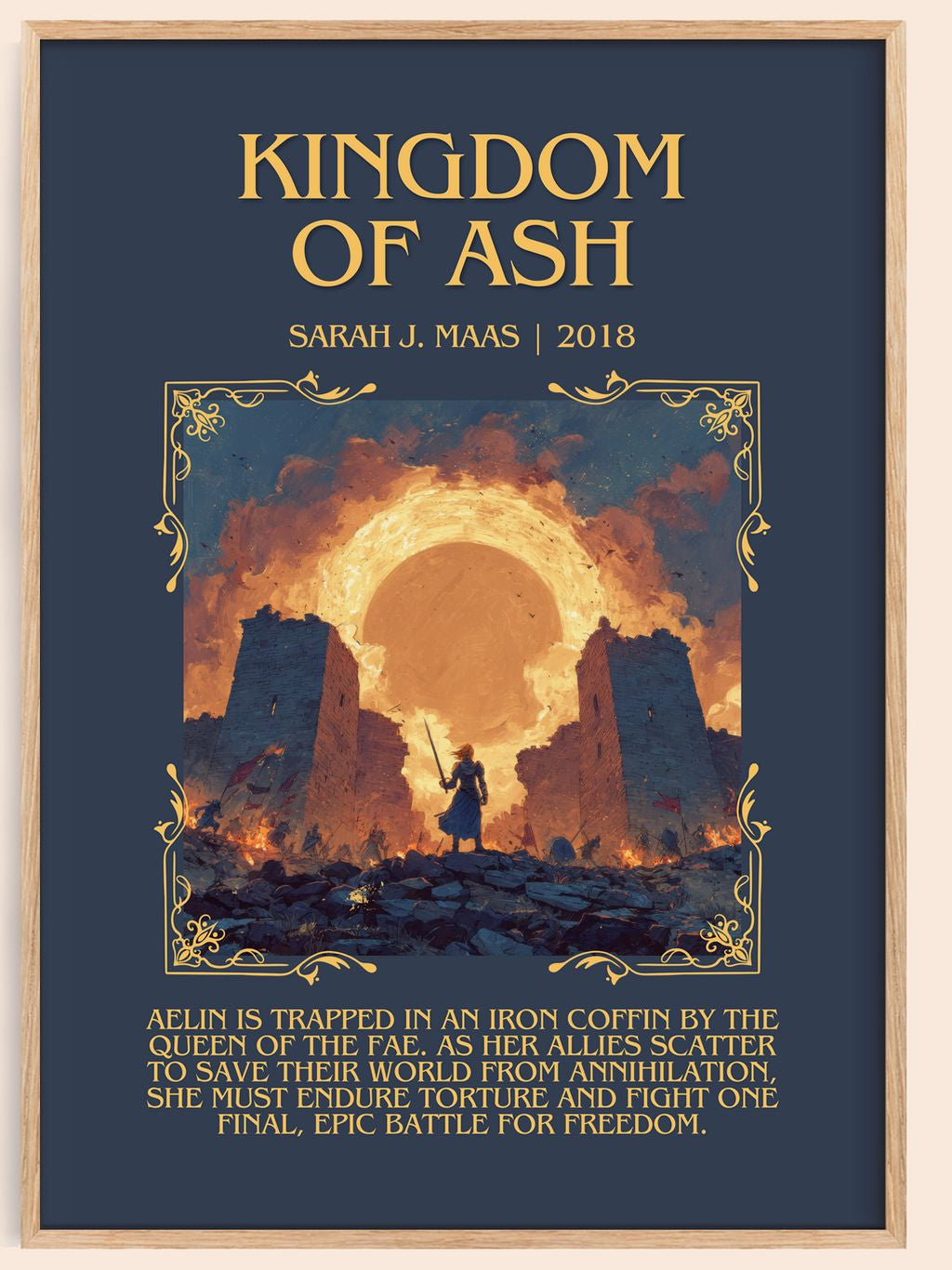 Kingdom Of Ash Minimalist Book Poster by Sarah J. Maas – book poster