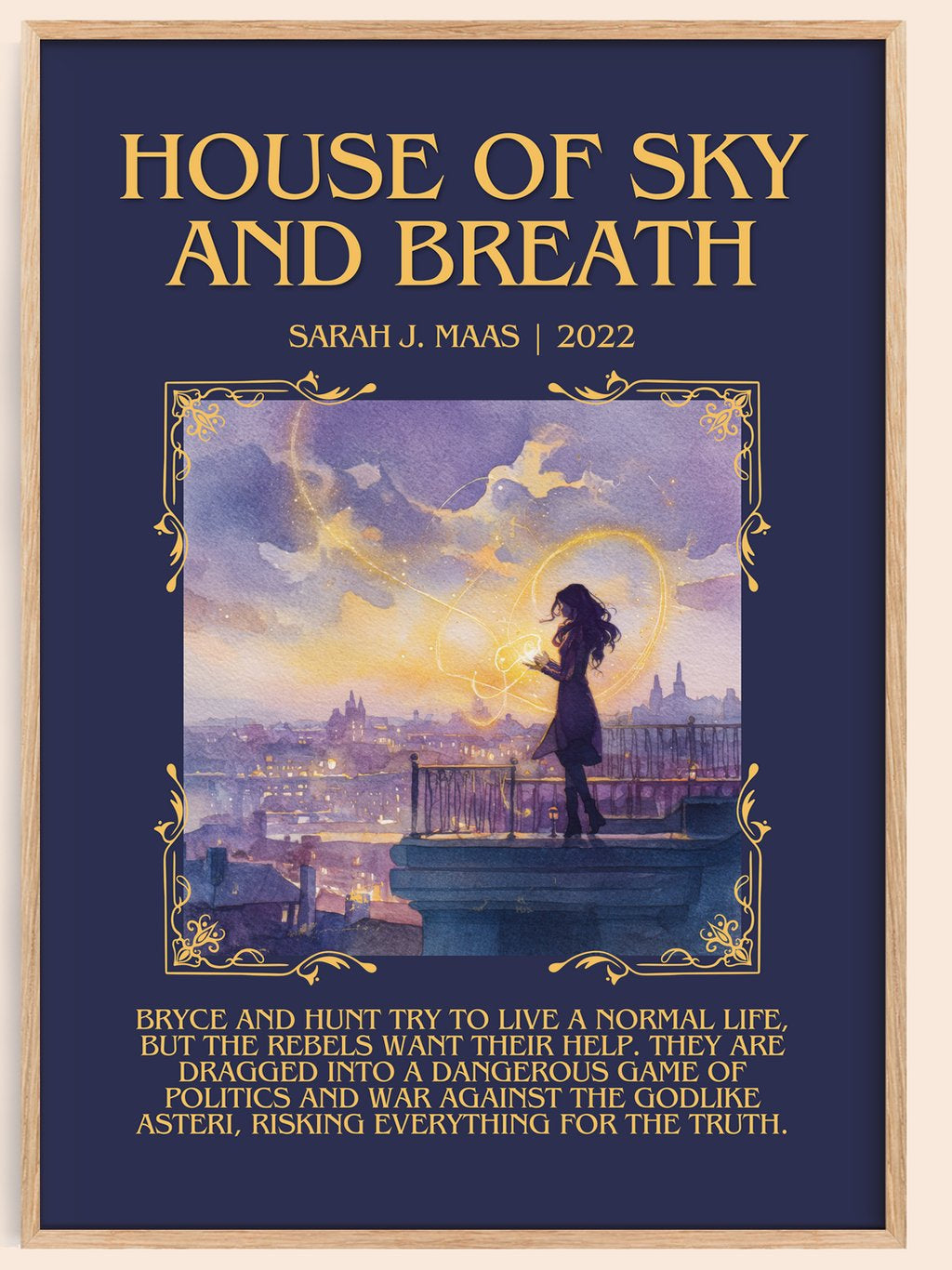 House Of Sky And Breath Minimalist Book Poster by Sarah J. Maas – book poster