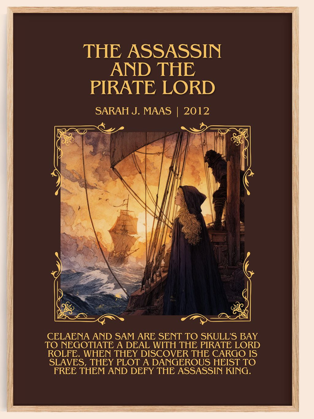Assassin And The Pirate Lord Minimalist Book Poster by Sarah J. Maas – book poster