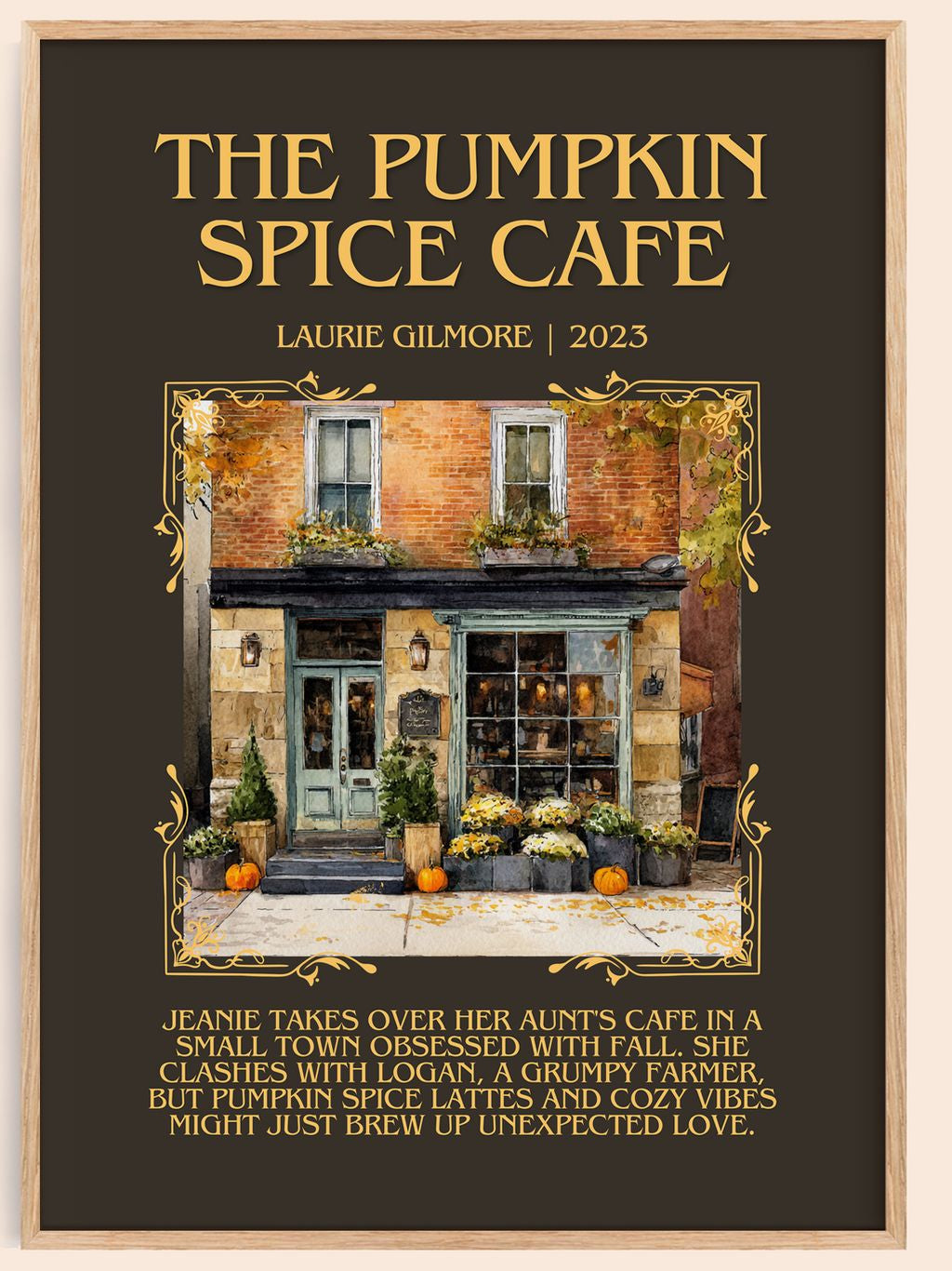 The Pumpkin Spice Café Minimalist Book Poster by Laurie Gilmore – book poster