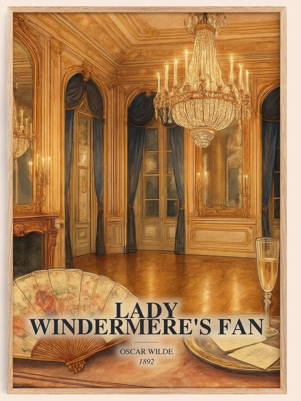 Lady Windermere'S Fan watercolour book poster by Oscar Wilde – framed literary art print