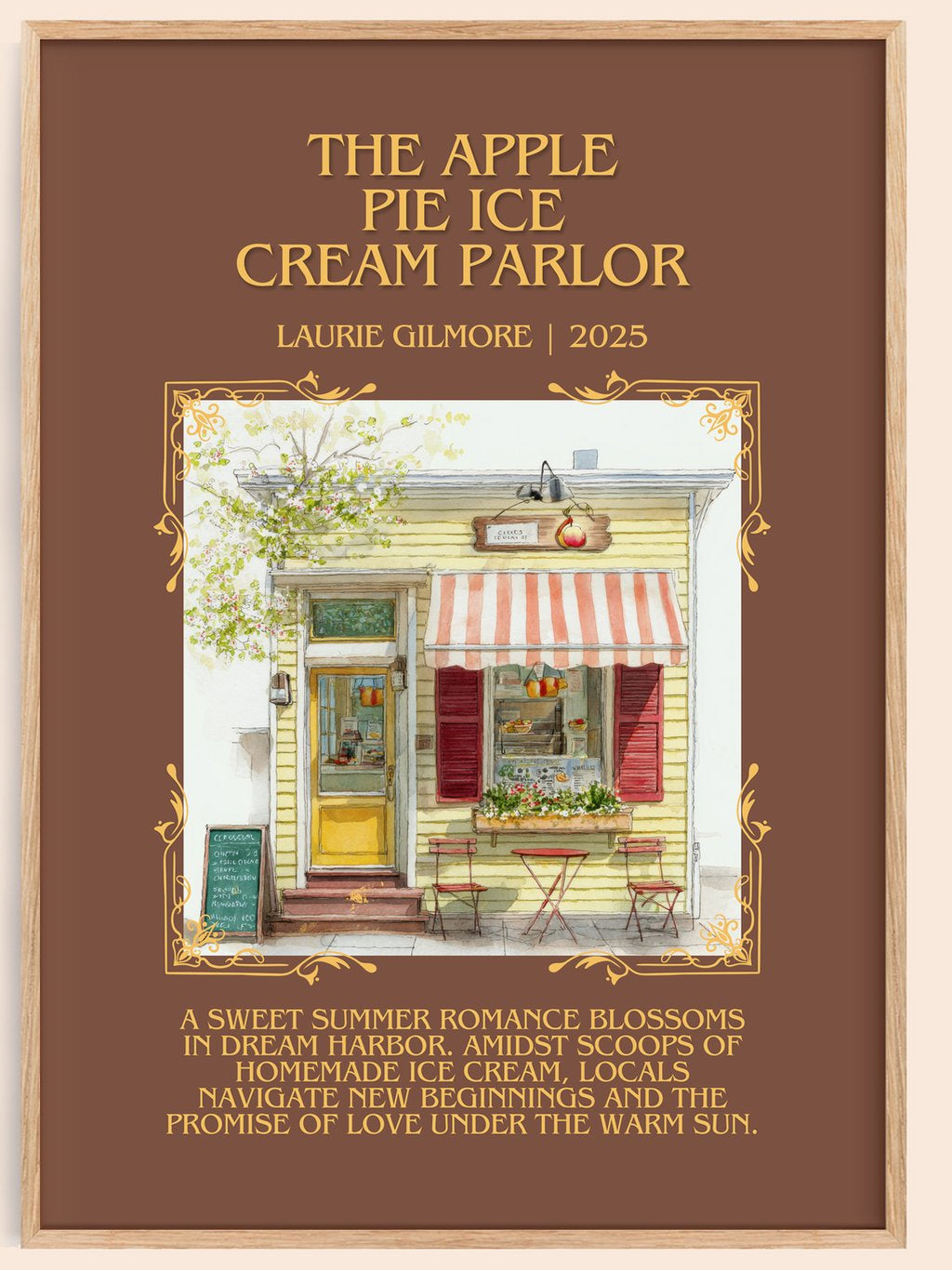 Apple Pie Ice Cream Parlor Minimalist Book Poster by Laurie Gilmore – book poster