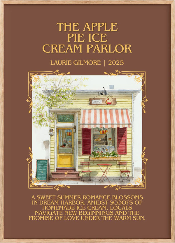 Apple Pie Ice Cream Parlor Minimalist Book Poster by Laurie Gilmore
