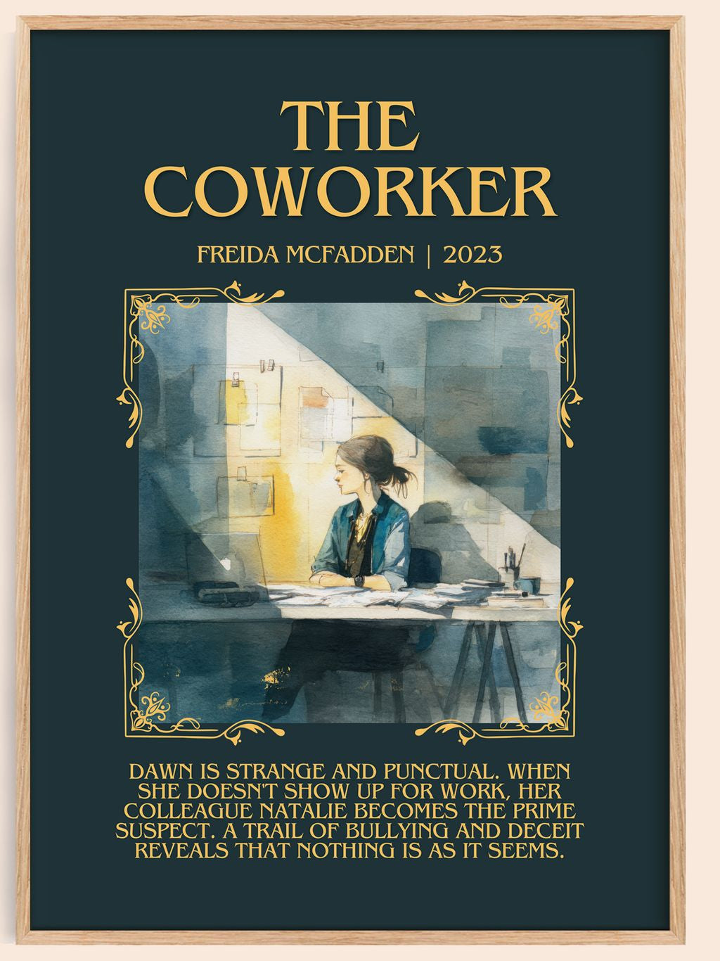 The Coworker Minimalist Book Poster by Freida McFadden – book poster