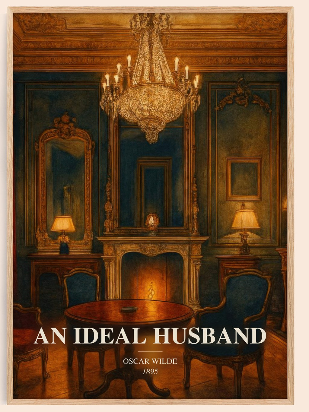 An Ideal Husband watercolour book poster by Oscar Wilde – framed literary art print