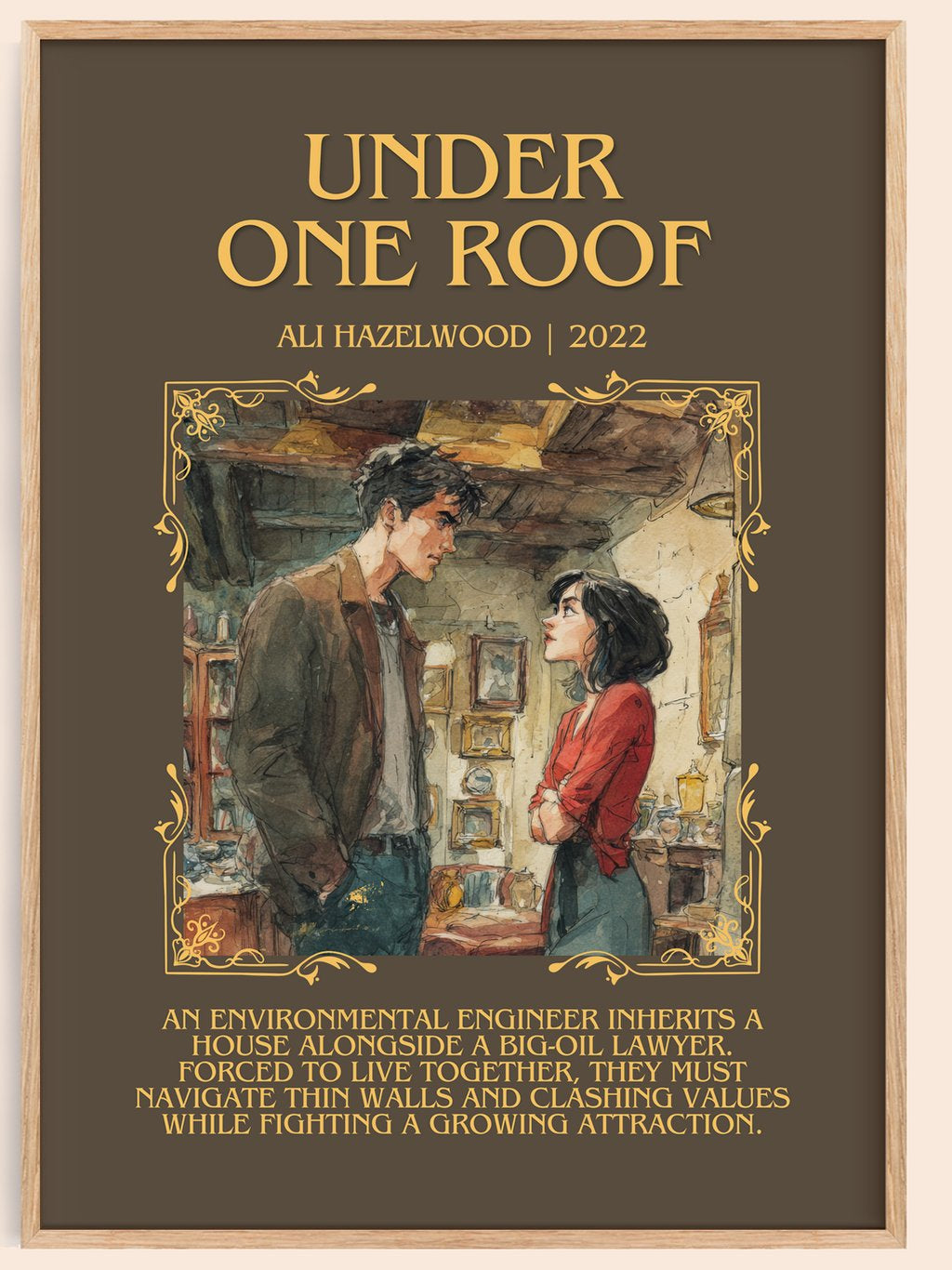 Under One Roof Minimalist Book Poster by Ali Hazelwood – book poster