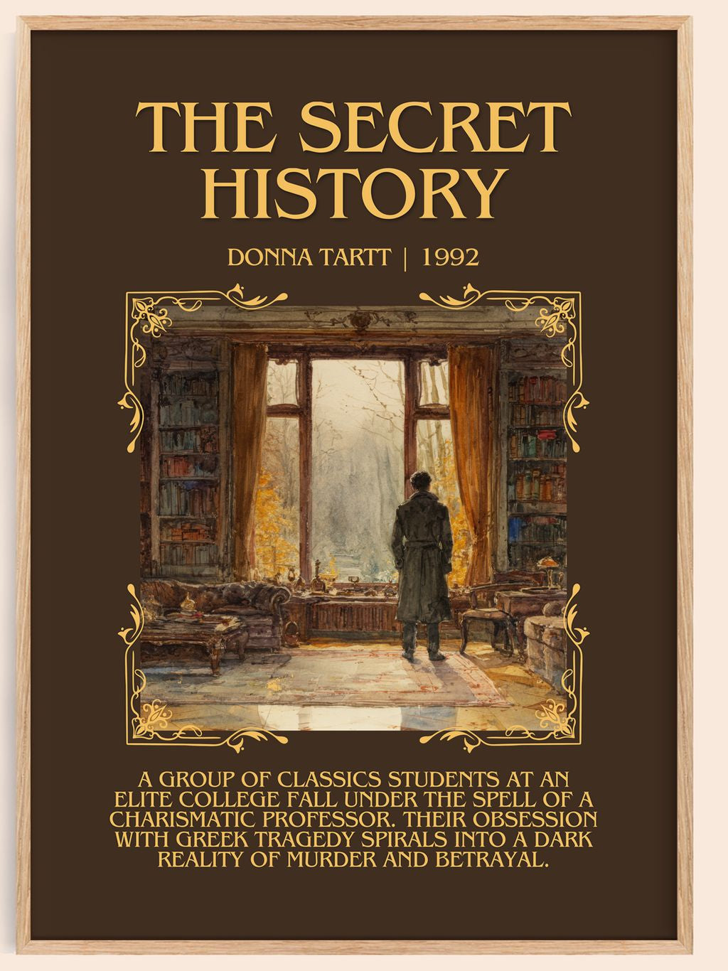 The Secret History Minimalist Book Poster by Donna Tartt – book poster