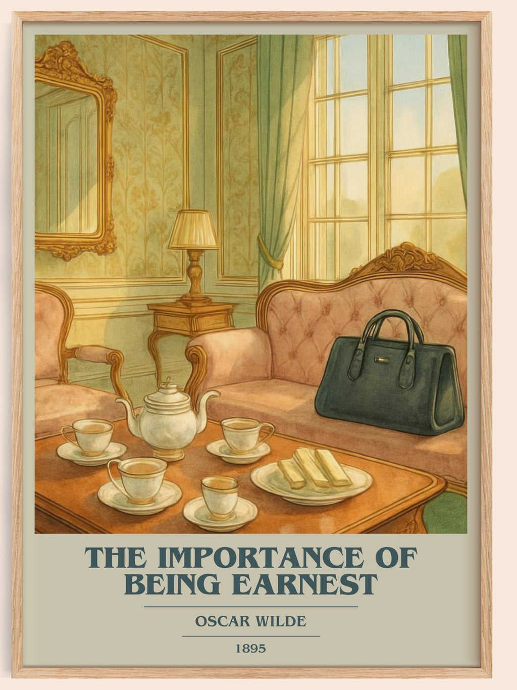 The Importance Of Being Earnest book cover book poster by Oscar Wilde – framed literary art print