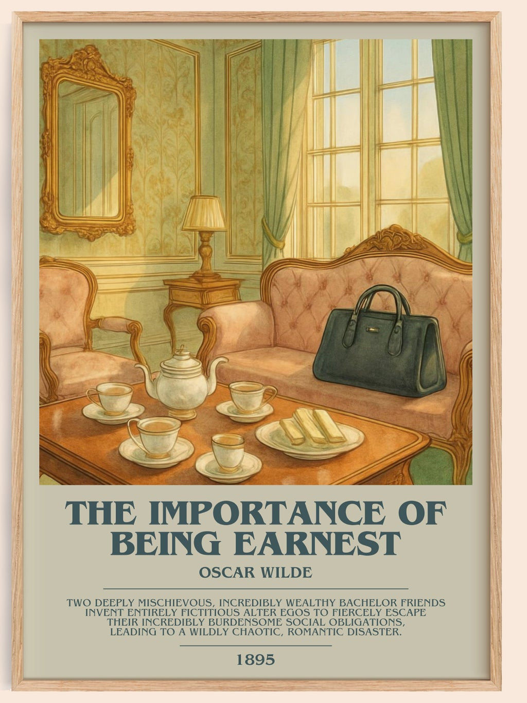 The Importance Of Being Earnest bookish book poster by Oscar Wilde – framed literary art print