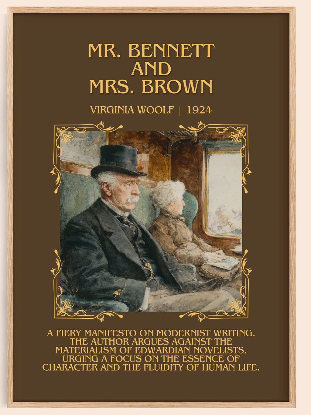 Mr. Bennett And Mrs. Brown Minimalist Book Poster by Virginia Woolf – book poster