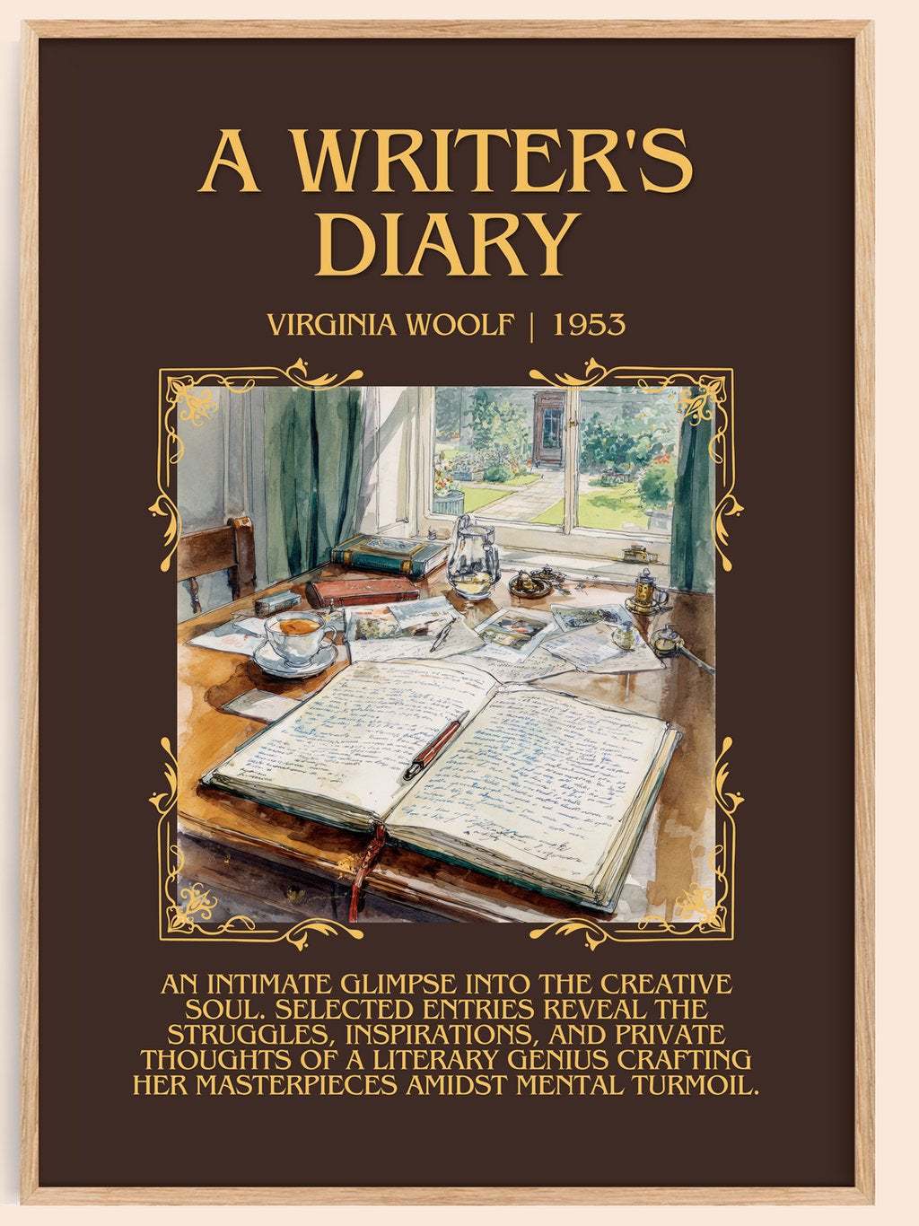 A Writer'S Diary Minimalist Book Poster by Virginia Woolf – book poster