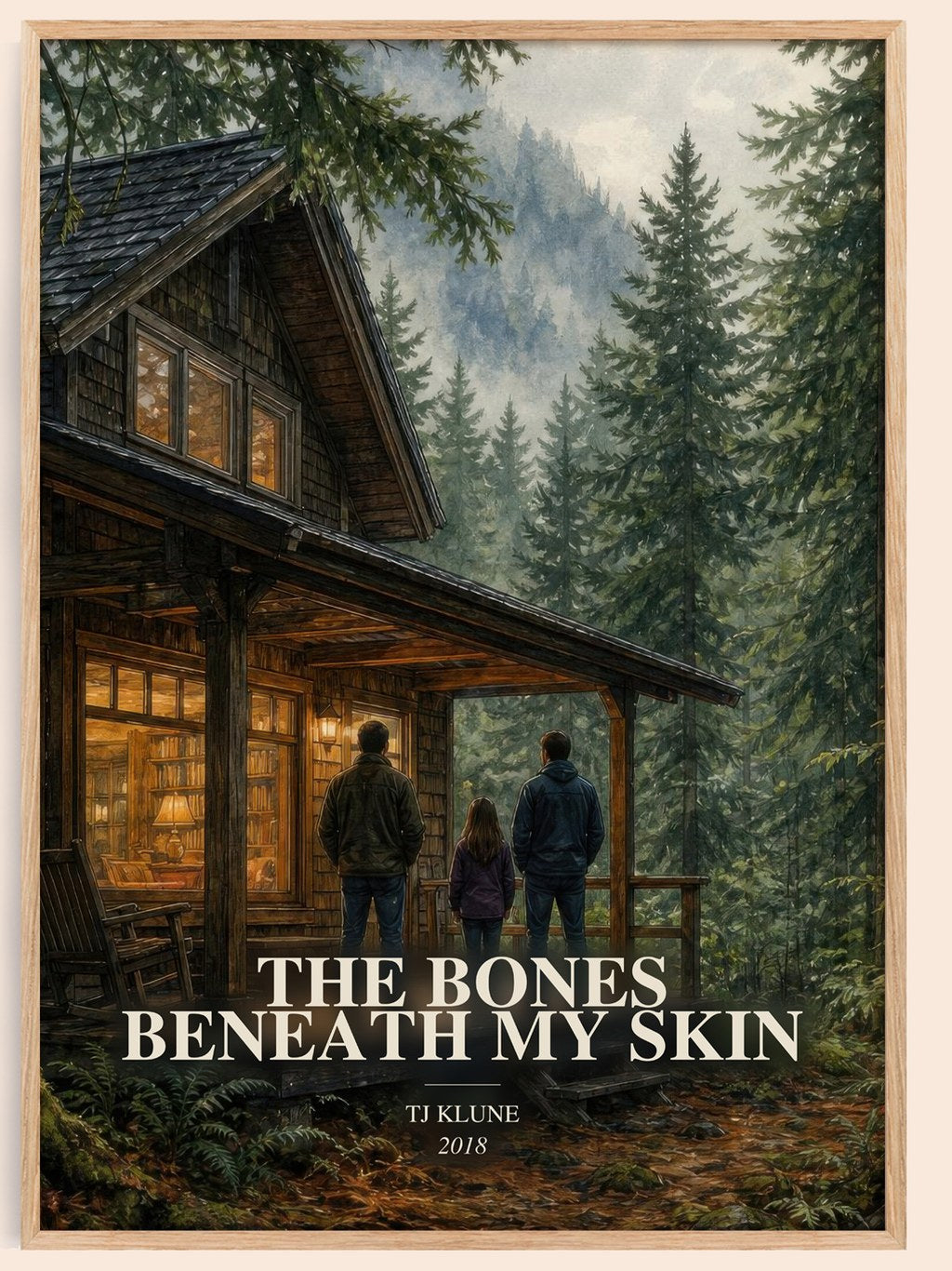 The Bones Beneath My Skin watercolour book poster by Tj Klune – framed literary art print