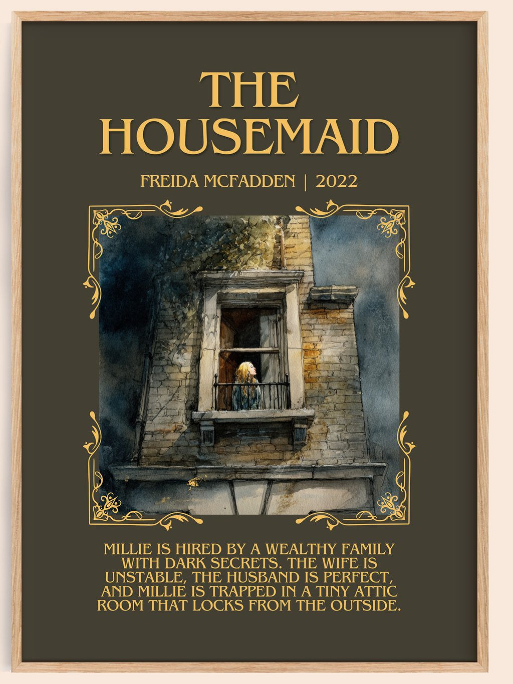 The Housemaid Minimalist Book Poster by Freida McFadden – book poster