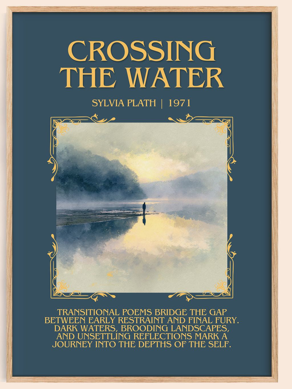Crossing The Water Minimalist Book Poster by Sylvia Plath – book poster