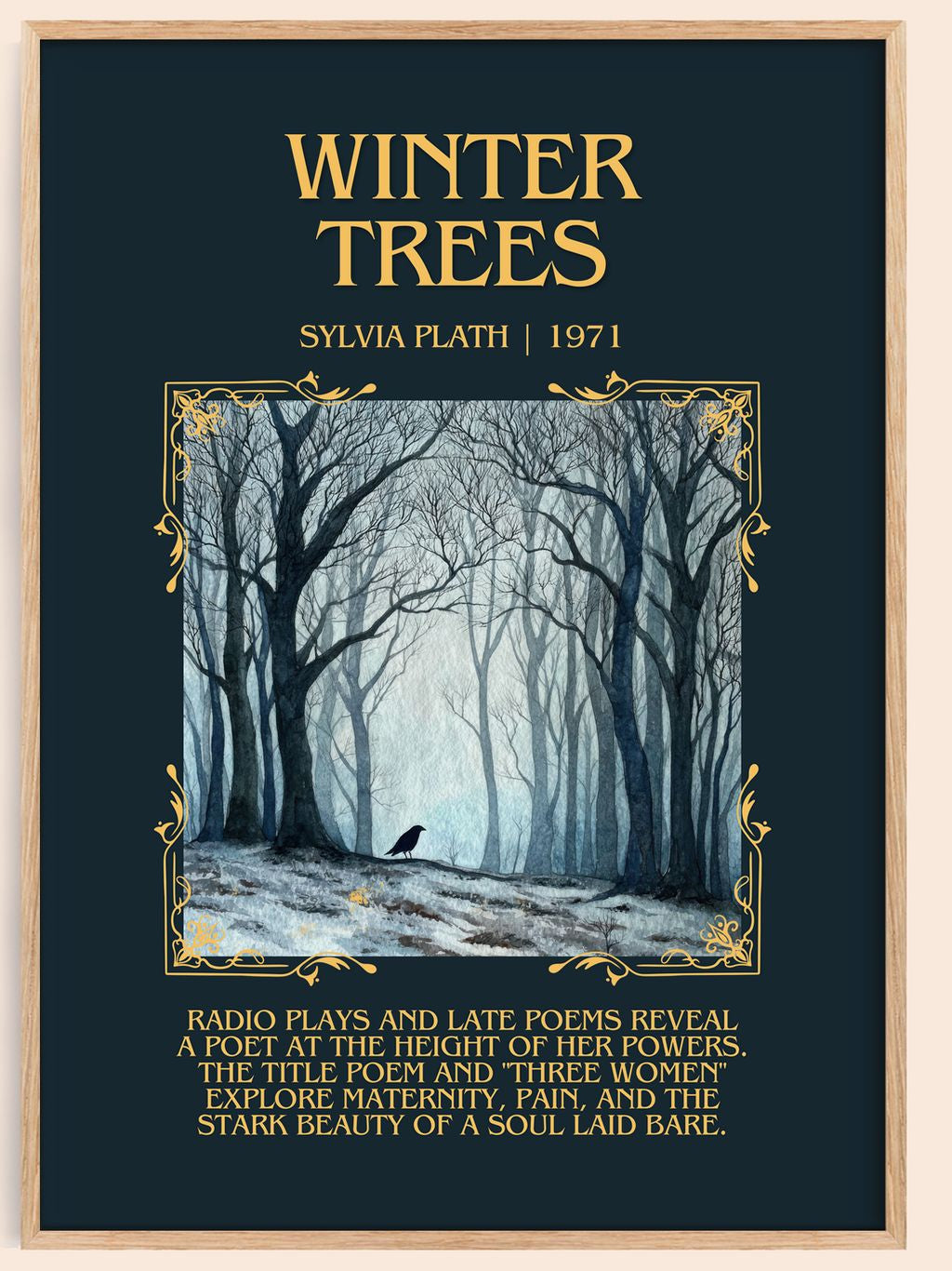 Winter Trees Minimalist Book Poster by Sylvia Plath – book poster