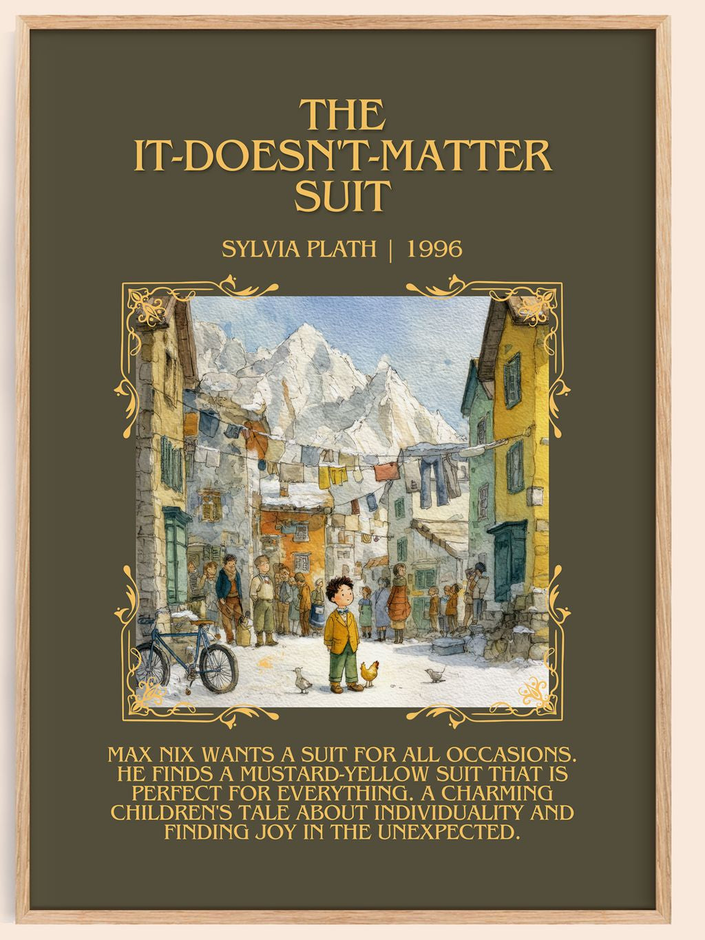 The It-Doesn'T-Matter Suit Minimalist Book Poster by Sylvia Plath – book poster