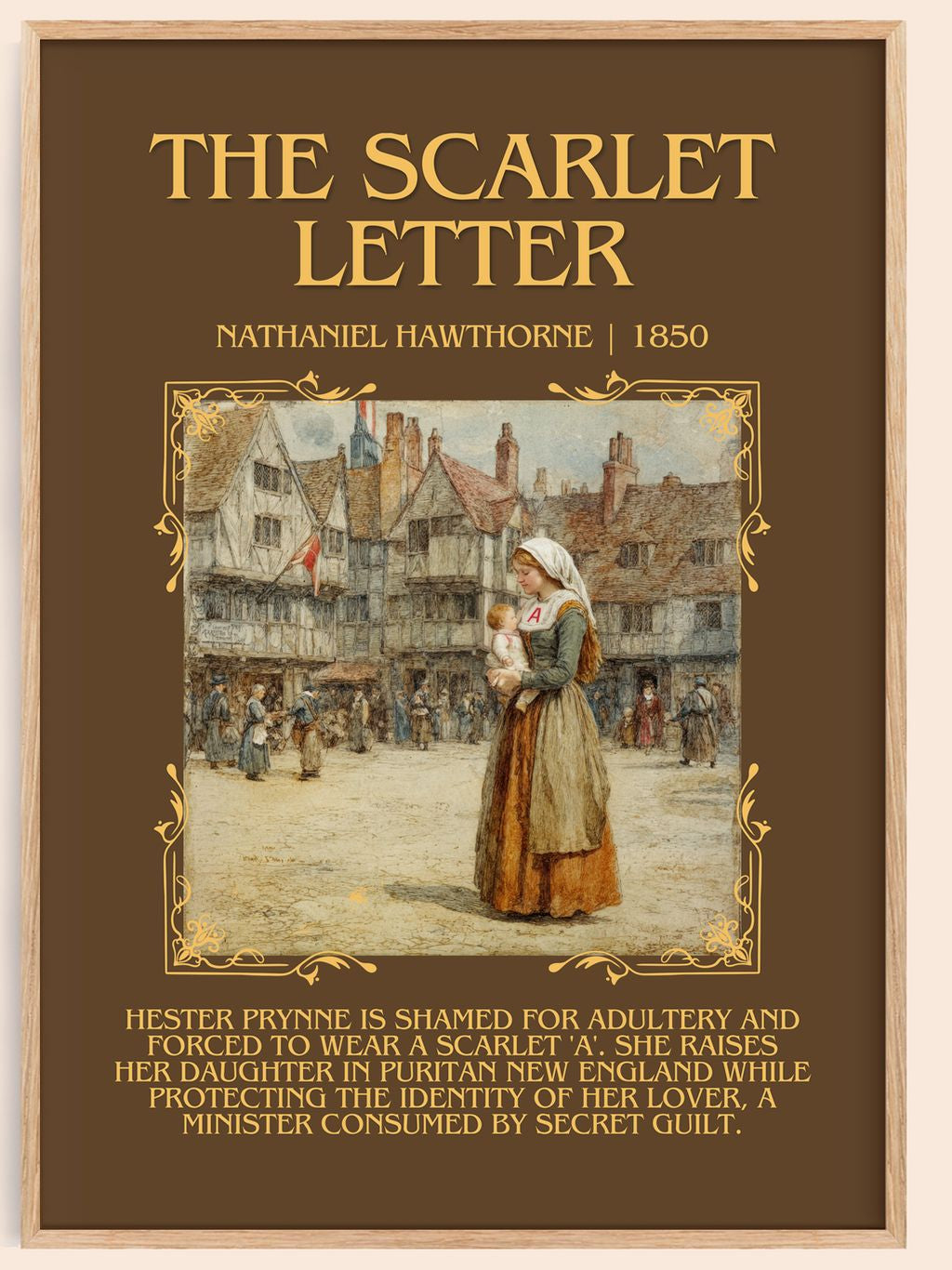 The Scarlet Letter Minimalist Book Poster by Nathaniel Hawthorne – book poster