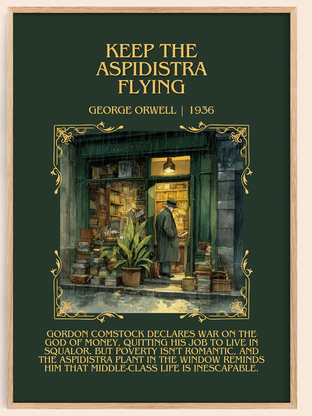 Keep The Aspidistra Flying Minimalist Book Poster by George Orwell – book poster