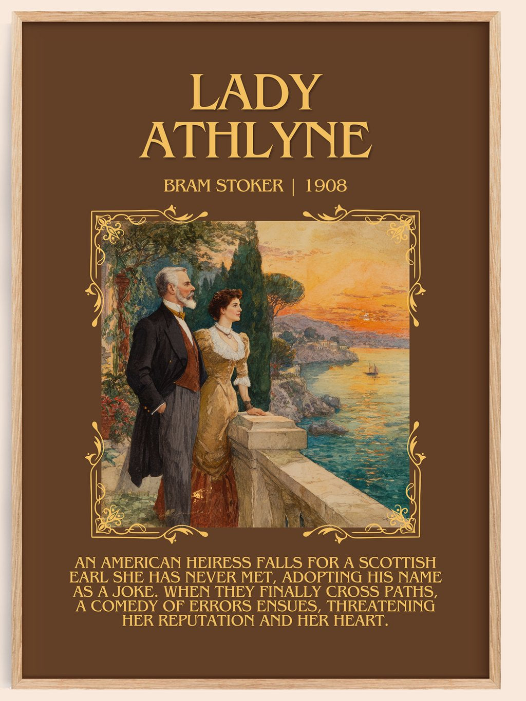 Lady Athlyne Minimalist Book Poster by Bram Stoker – book poster