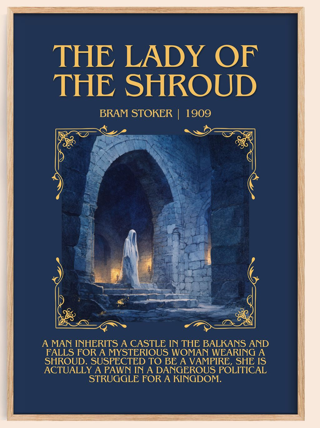 The Lady Of The Shroud Minimalist Book Poster by Bram Stoker – book poster