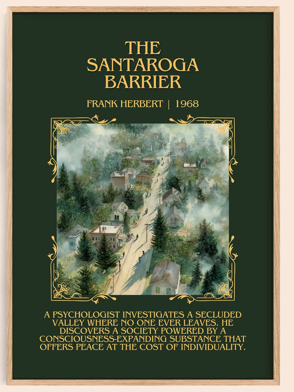 The Santaroga Barrier Minimalist Book Poster by Frank Herbert – book poster