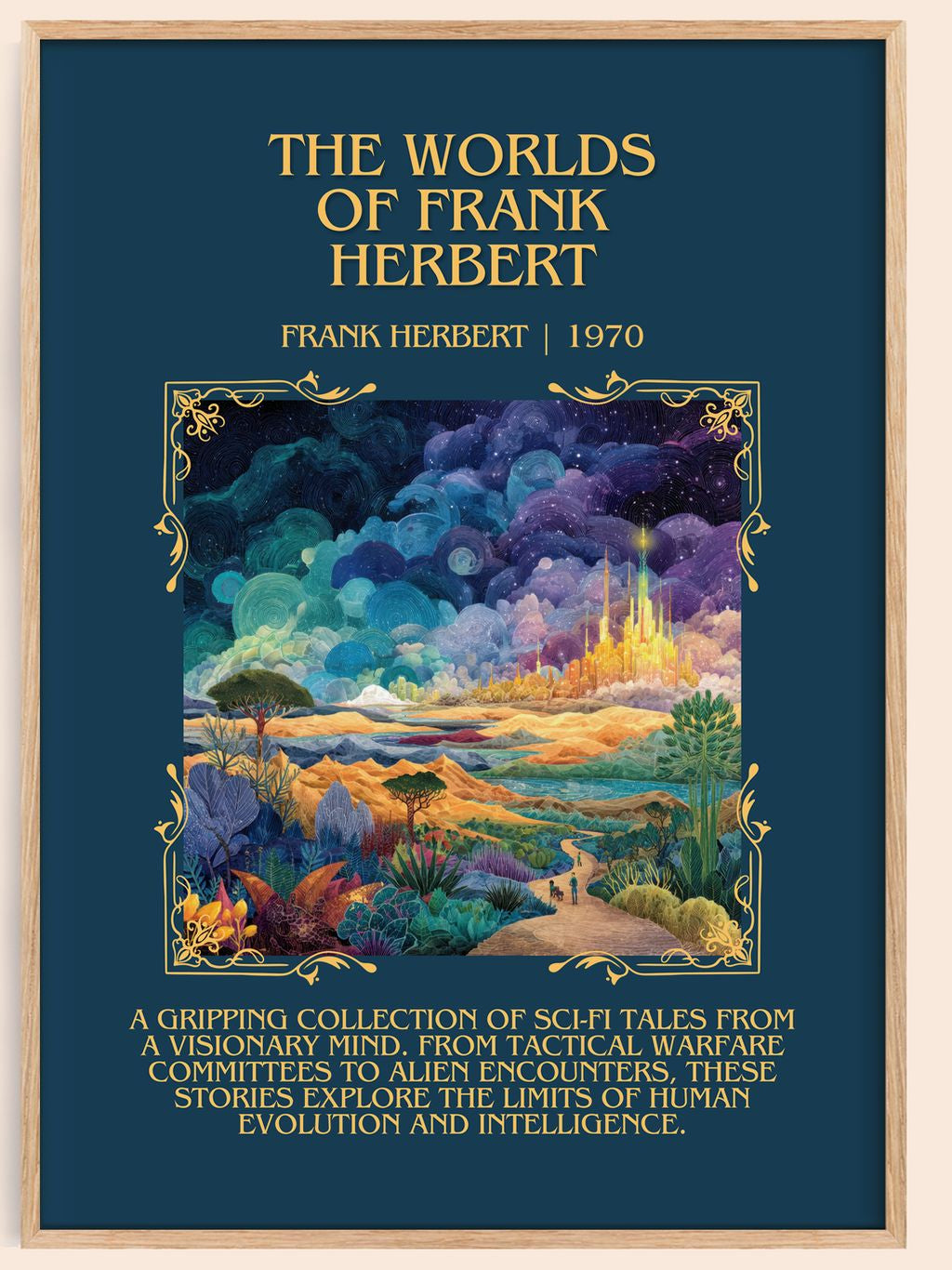 The Worlds Of Frank Herbert Minimalist Book Poster by Frank Herbert – book poster