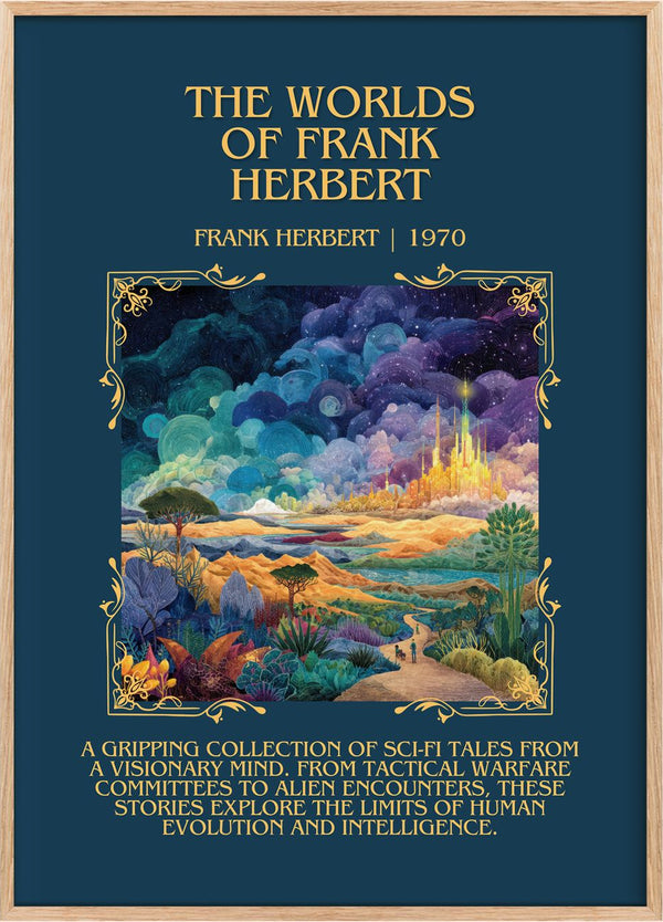 The Worlds Of Frank Herbert Minimalist Book Poster by Frank Herbert