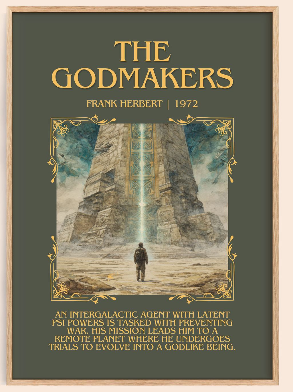 The Godmakers Minimalist Book Poster by Frank Herbert – book poster