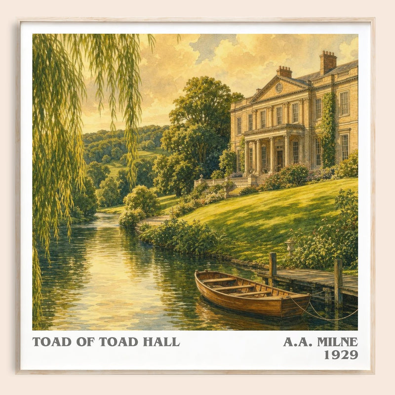 Toad Of Toad Hall literary book poster by A.A. Milne – framed literary art print