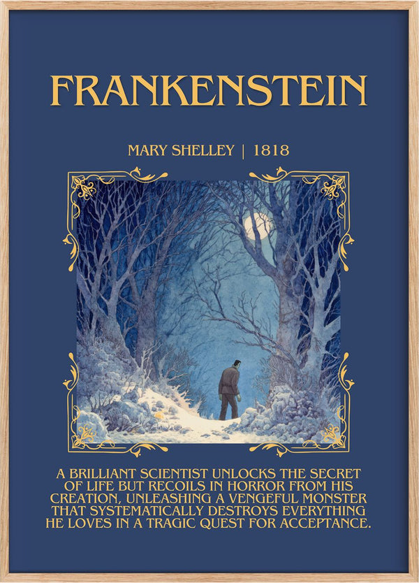 Frankenstein Minimalist Book Poster by Mary Shelley
