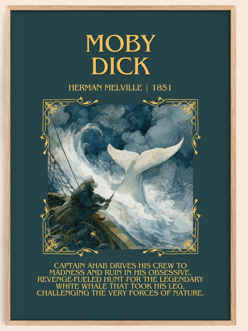 Moby Dick Minimalist Book Poster by Herman Melville – book poster
