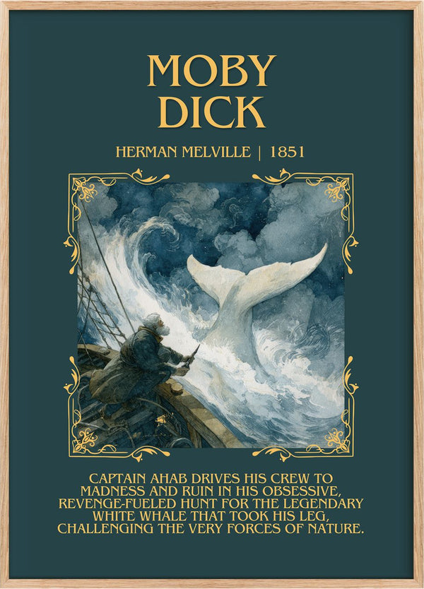 Moby Dick Minimalist Book Poster by Herman Melville
