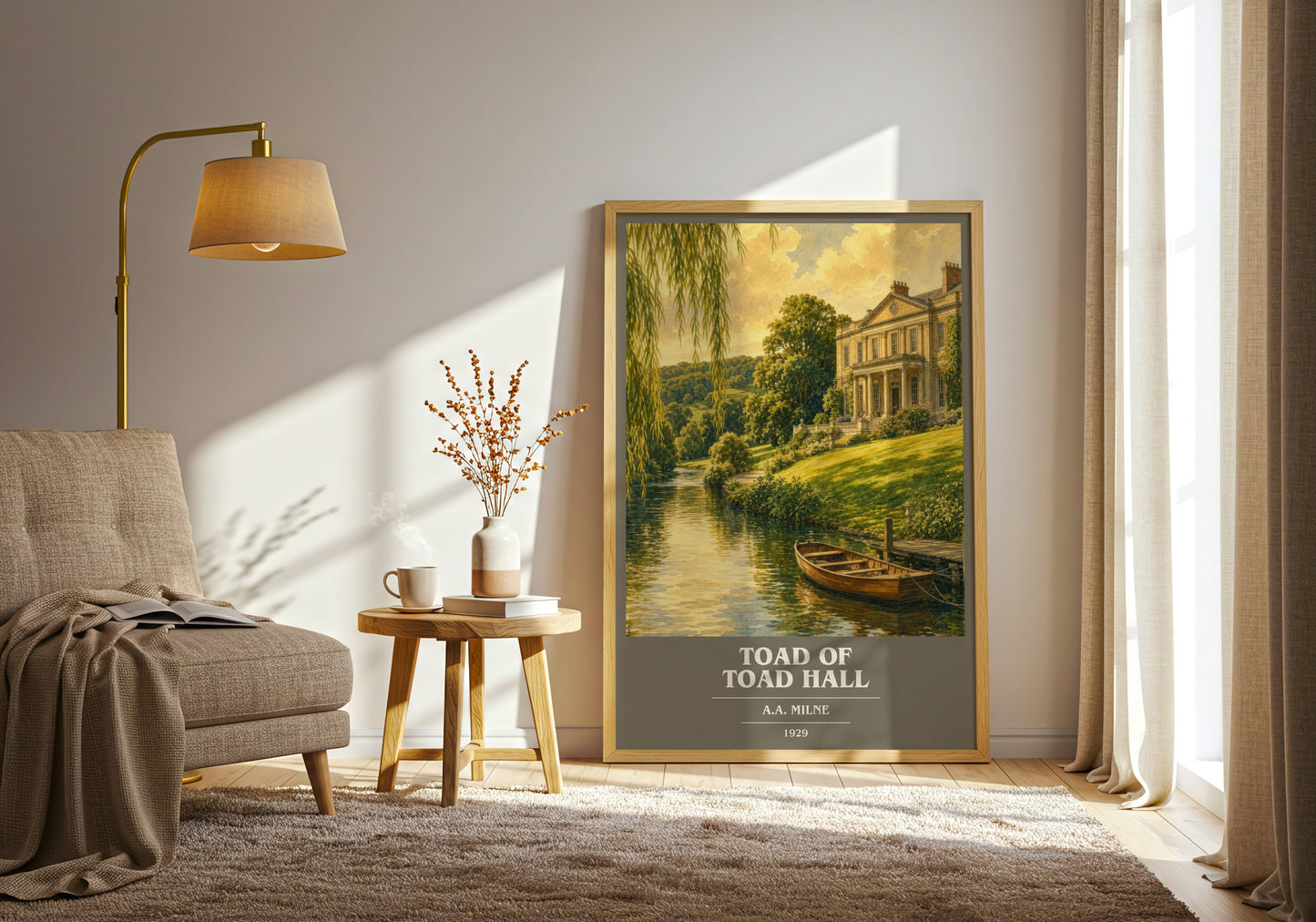 Toad Of Toad Hall book cover print on bookshelf – A.A. Milne fan gift