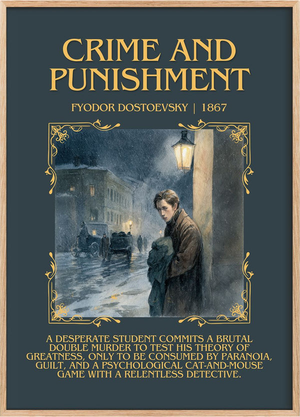 Crime And Punishment Minimalist Book Poster by Fyodor Dostoevsky