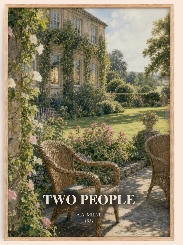 Two People Book Watercolour Illustration by A.A. Milne