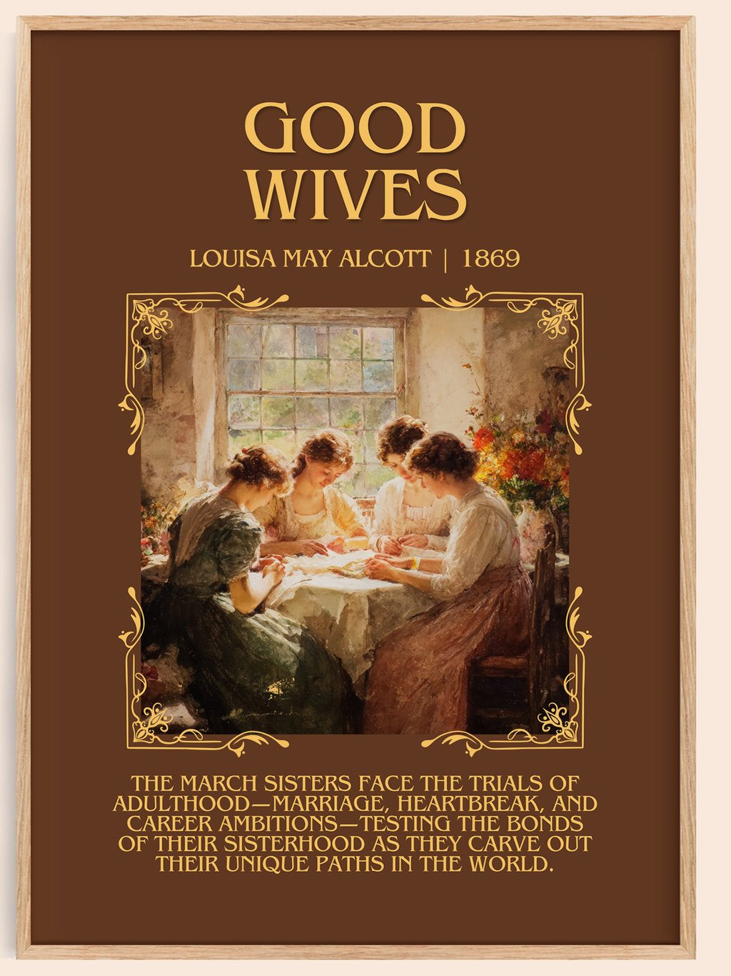 Good Wives Minimalist Book Poster by Louisa May Alcott – book poster