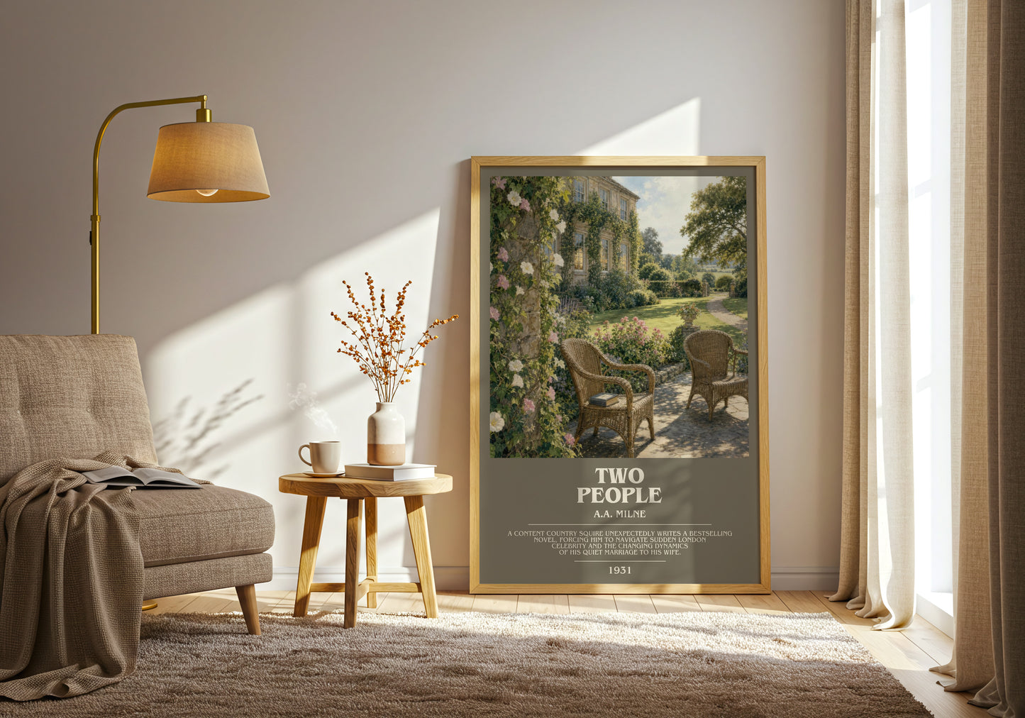 Two People bookish print on bookshelf – A.A. Milne fan gift