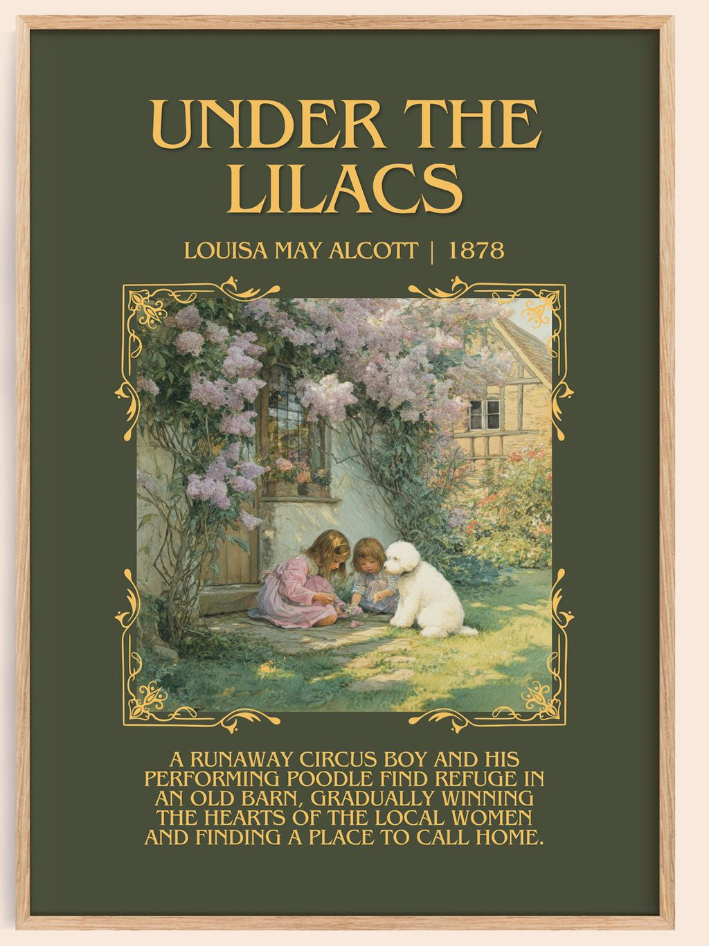 Under The Lilacs Minimalist Book Poster by Louisa May Alcott – book poster