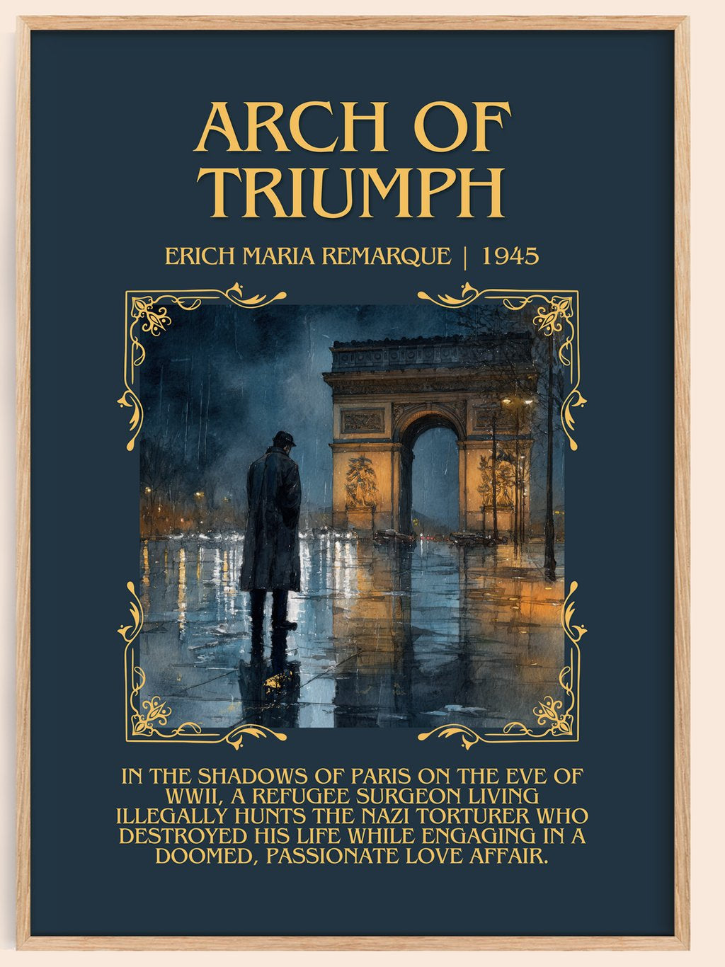 Arch Of Triumph Minimalist Book Poster by Erich Maria Remarque – book poster