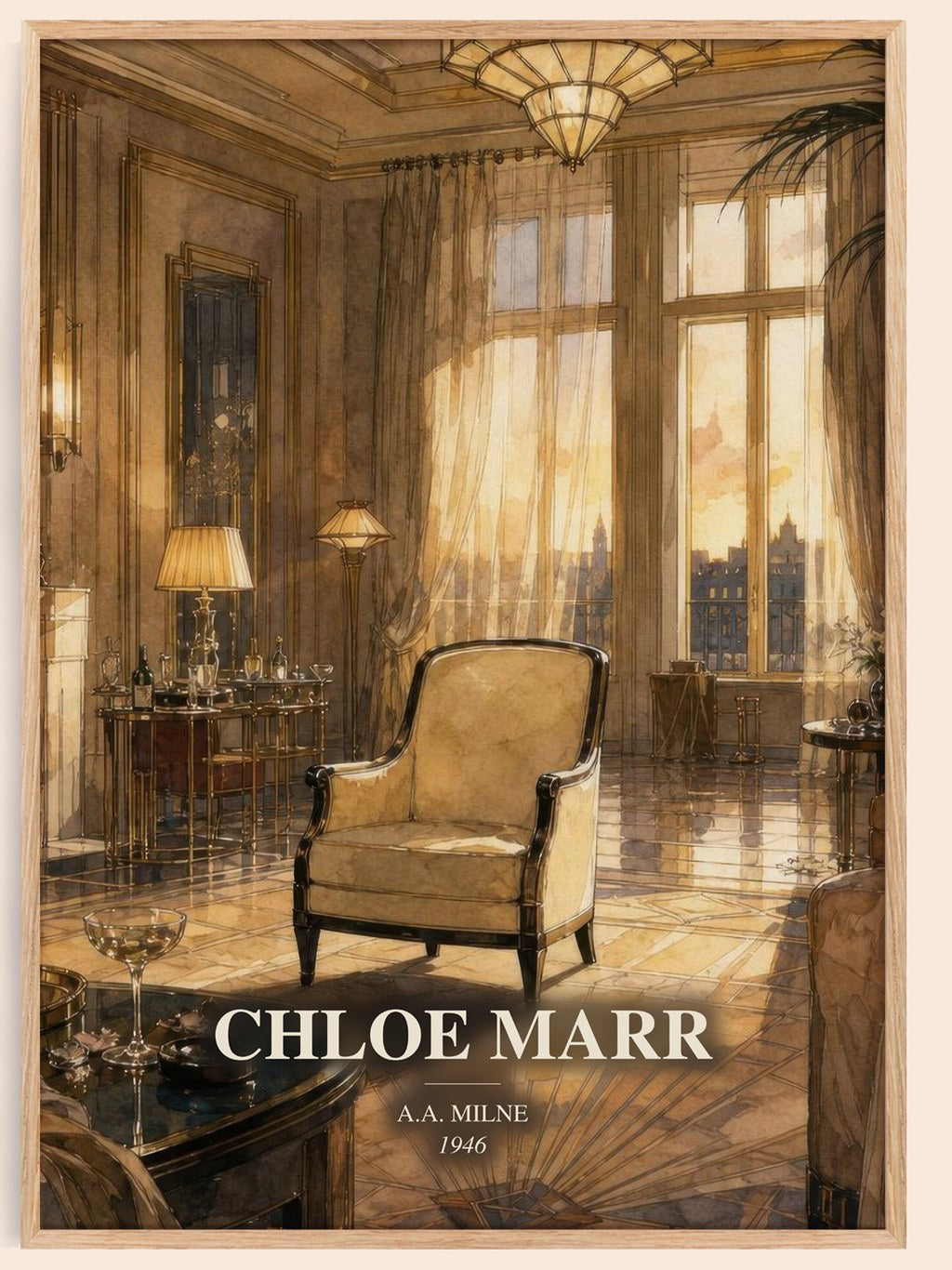 Chloe Marr watercolour book poster by A.A. Milne – framed literary art print