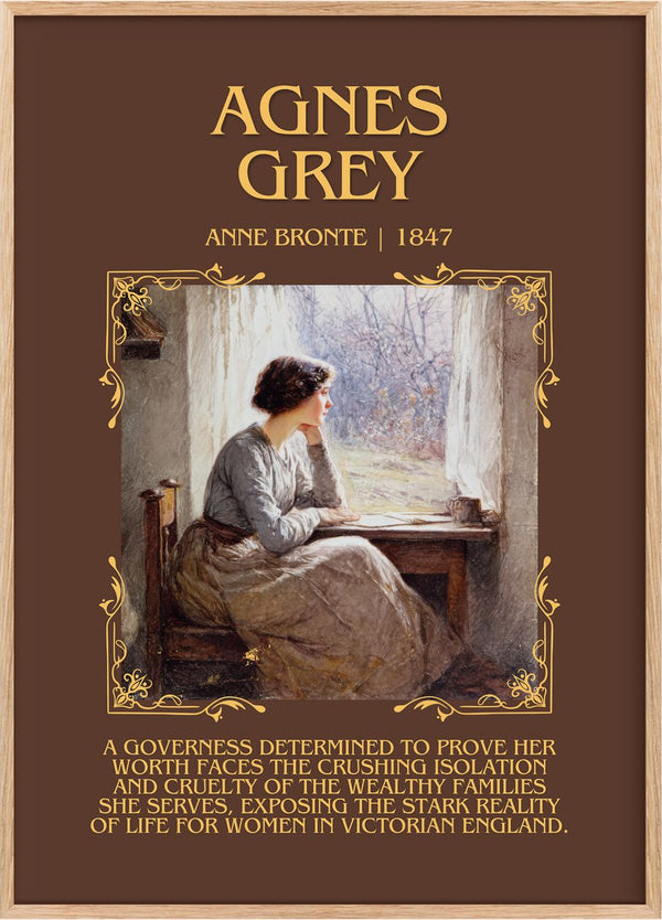 Agnes Grey Minimalist Book Poster by Anne Brontë