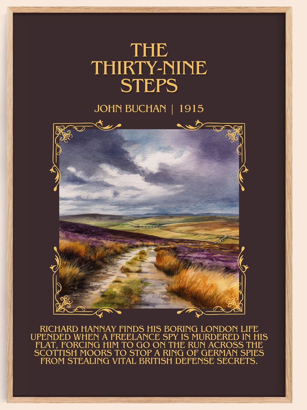 The Thirty-Nine Steps Minimalist Book Poster by John Buchan – book poster
