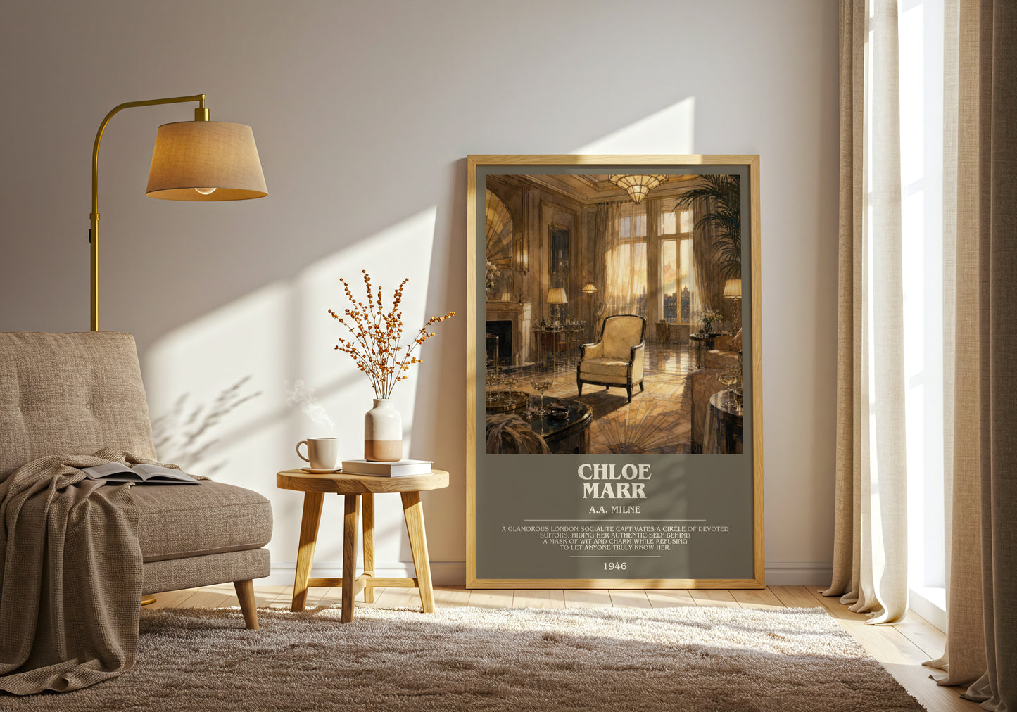 Chloe Marr bookish print on bookshelf – A.A. Milne fan gift