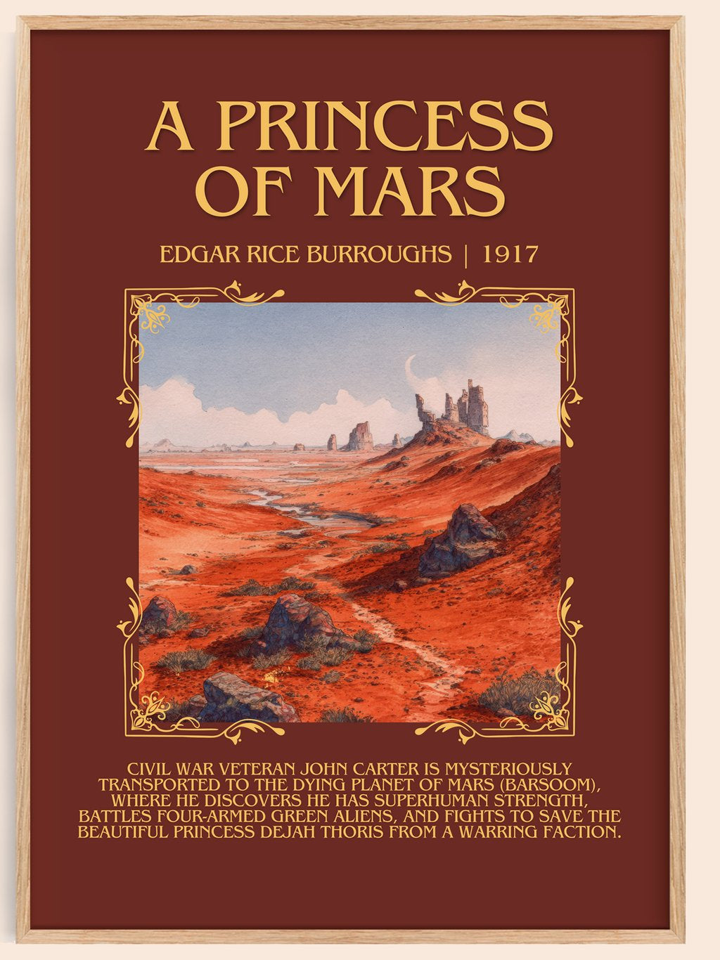 A Princess Of Mars Minimalist Book Poster by Edgar Rice Burroughs – book poster