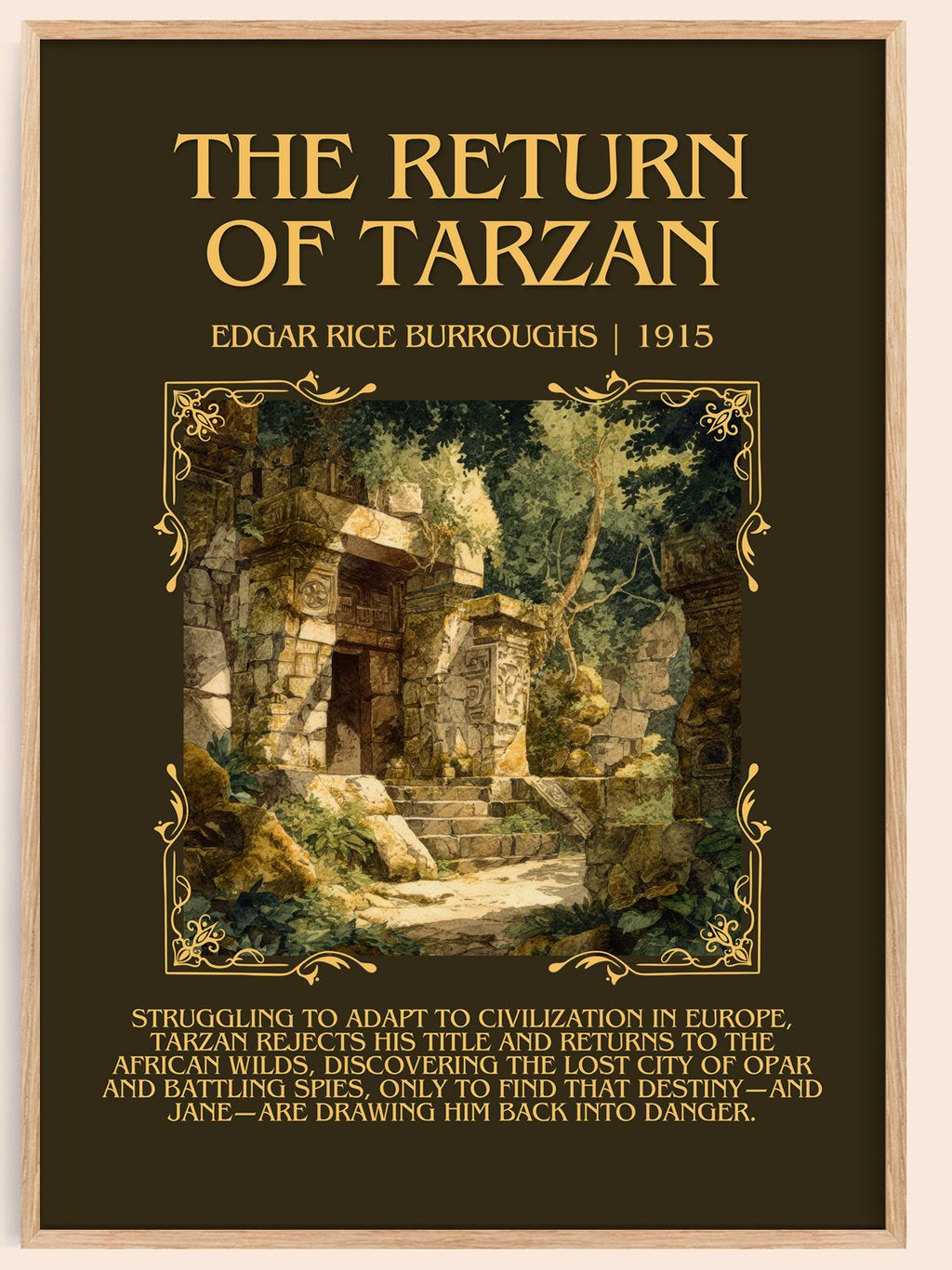 The Return Of Tarzan Minimalist Book Poster by Edgar Rice Burroughs – book poster