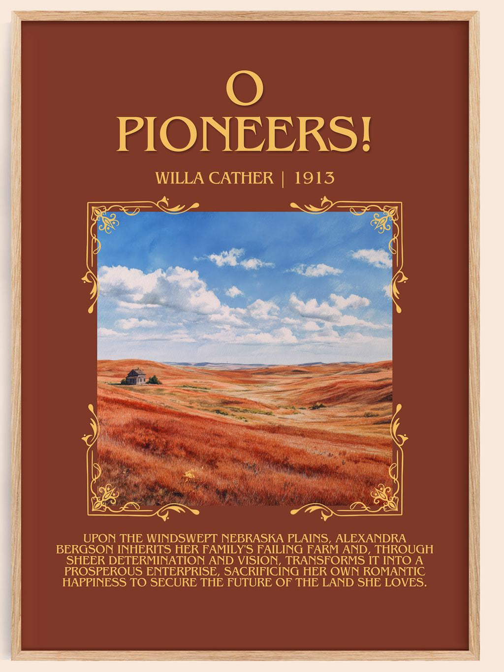 O Pioneers! Minimalist Book Poster by Willa Cather – book poster