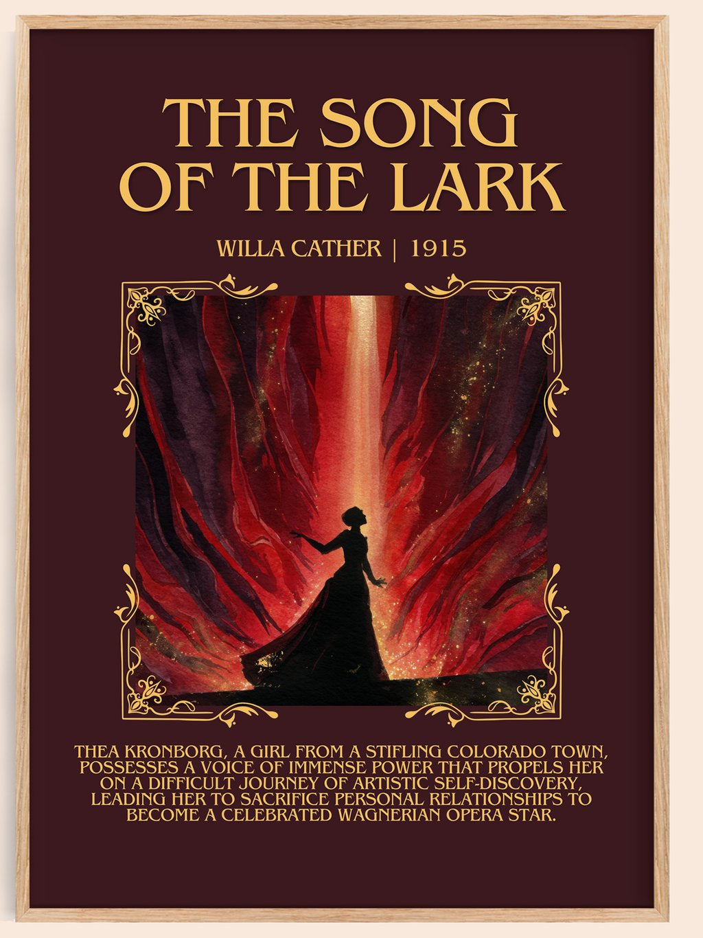 The Song Of The Lark Minimalist Book Poster by Willa Cather – book poster